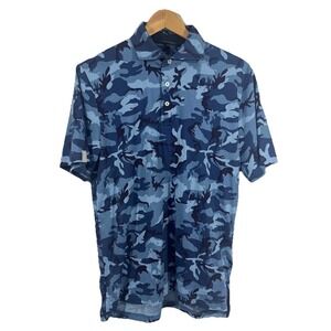 Ralph Lauren Polo Golf Sz. Small Short Sleeve Shirt Blue Label Camo Stretch